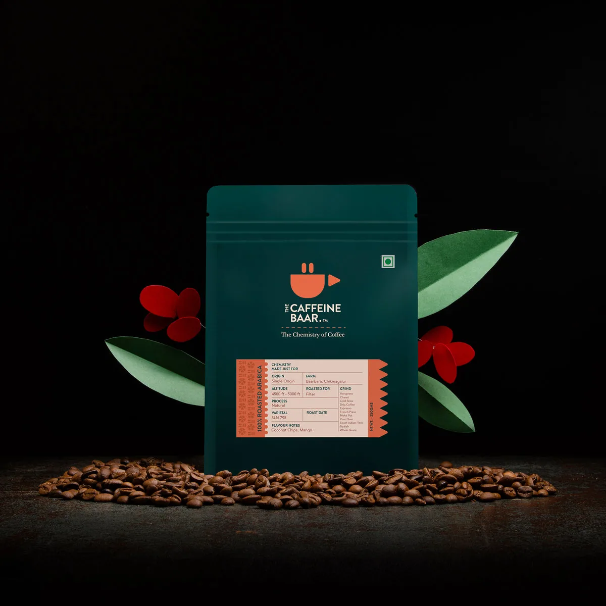 naturals sample packet coffee by the caffeine baar cafe & roastery