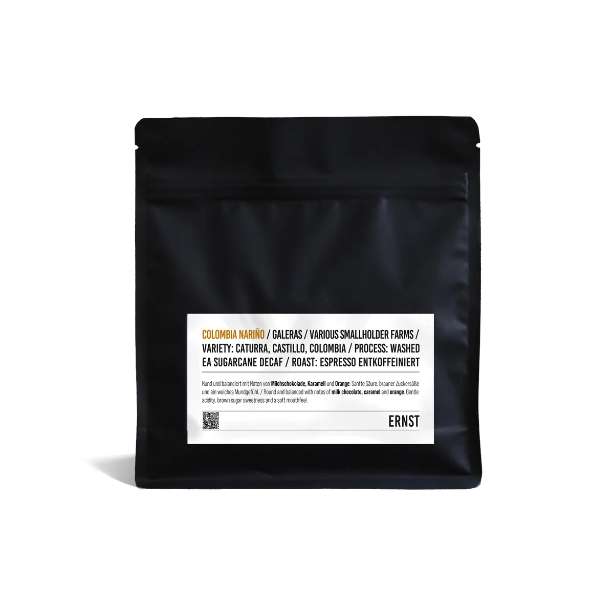 colombia galeras decaf espresso coffee by ernst kaffeeröster
