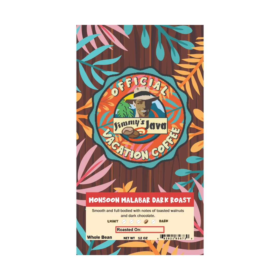 4oz bag of monsoon malabar dark roast coffee (dr bombay) coffee by jimmy's java