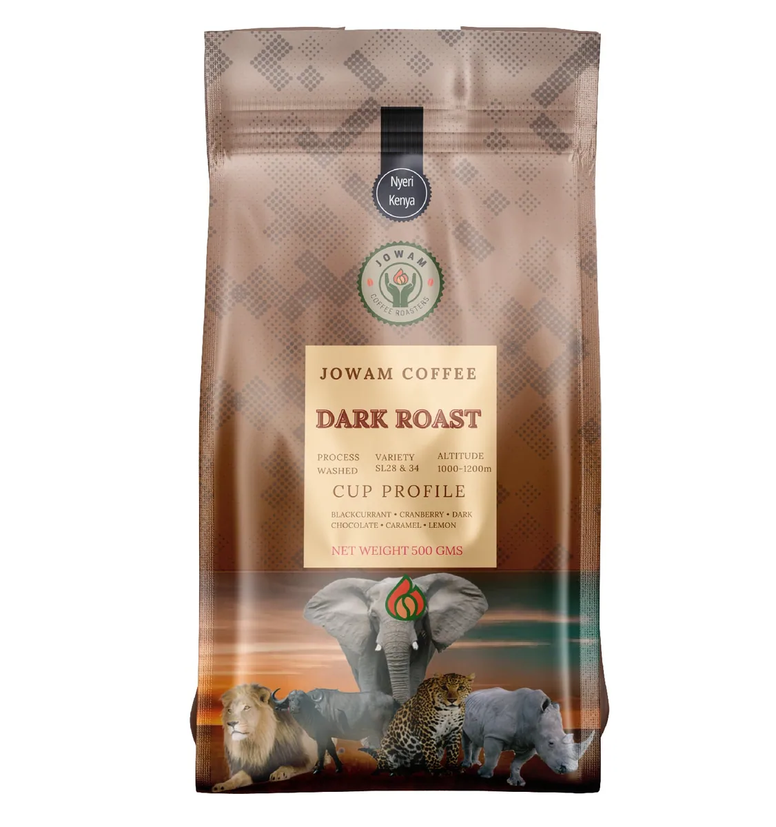nyeri dark roast – 500g - kenya coffee by jowam coffee roasters