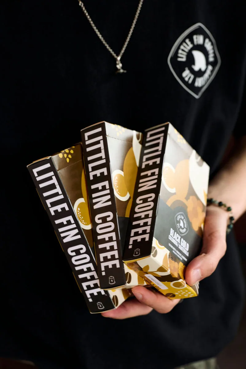 wholesale coffee pods - black gold blend coffee by little fin coffee roastery ltd