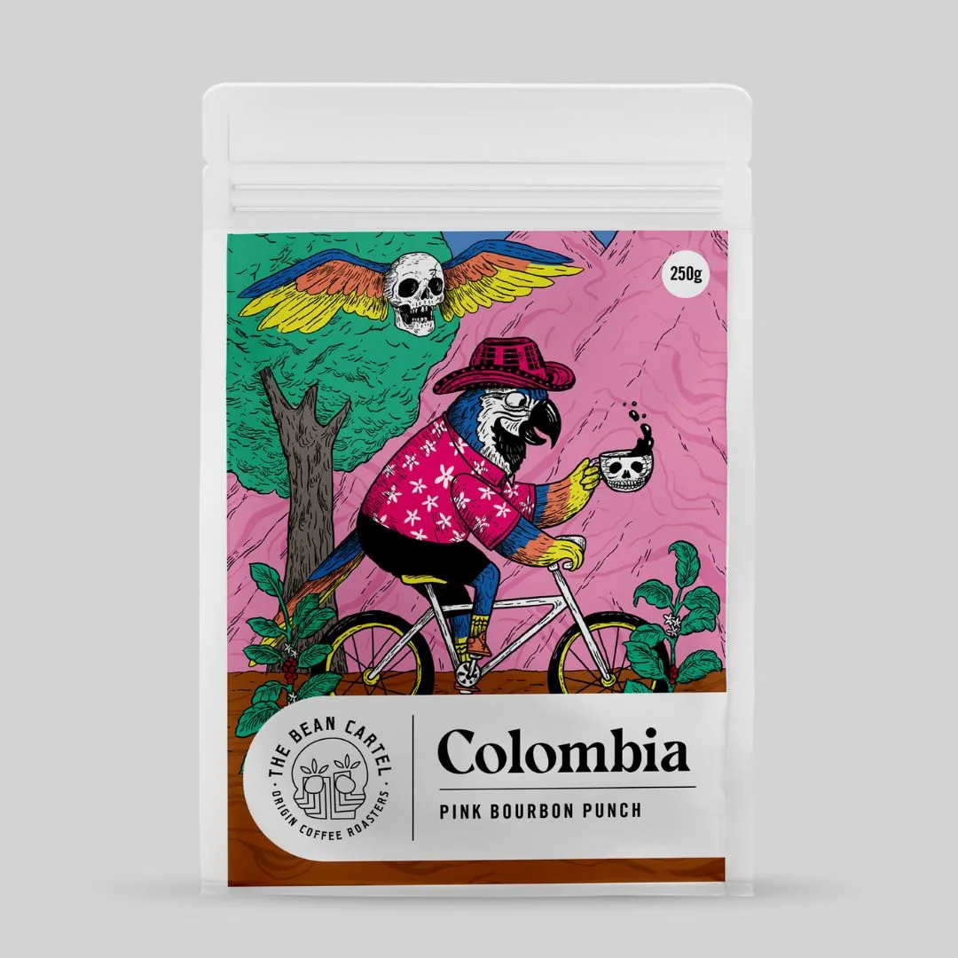 colombia - pink bourbon punch natural anaerobic coffee by the bean cartel coffee roasters