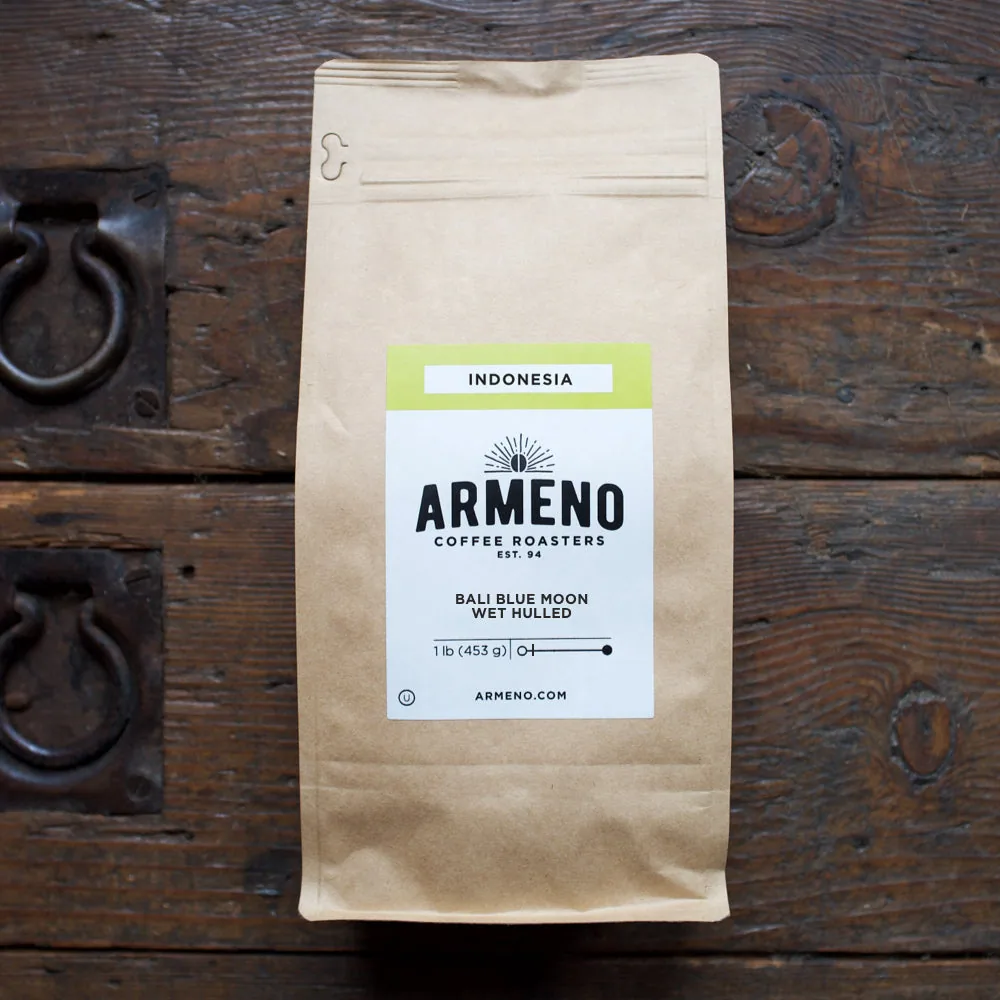 bali blue moon wet hulled coffee by armeno coffee roasters ltd