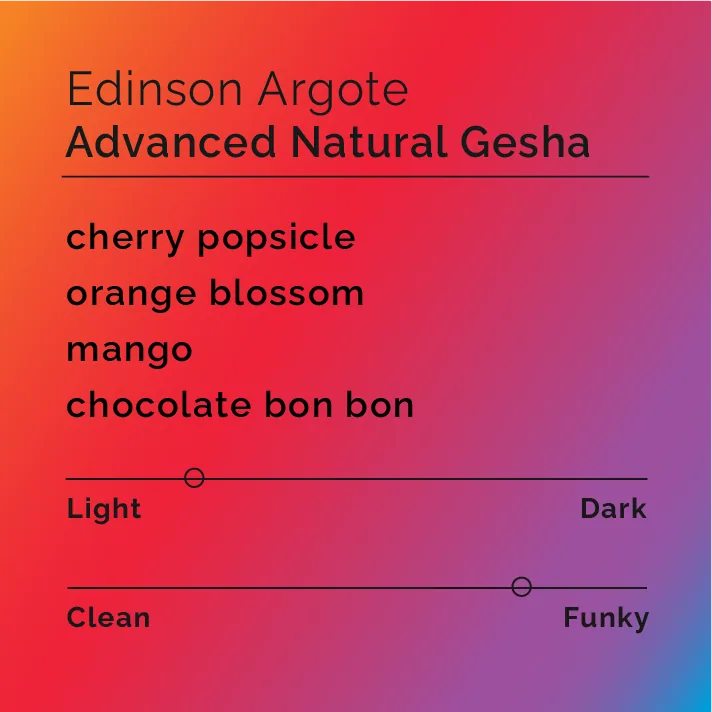 edinson argote - advanced natural gesha coffee by black & white coffee roasters
