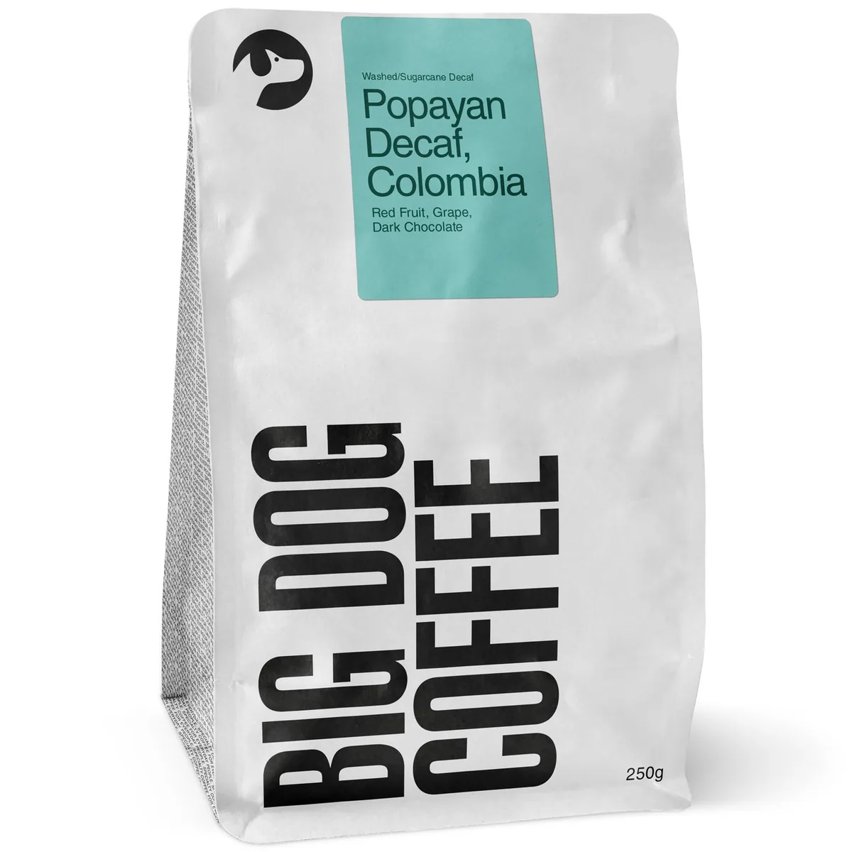 colombia, popayan sugarcane decaf coffee by big dog coffee roasters