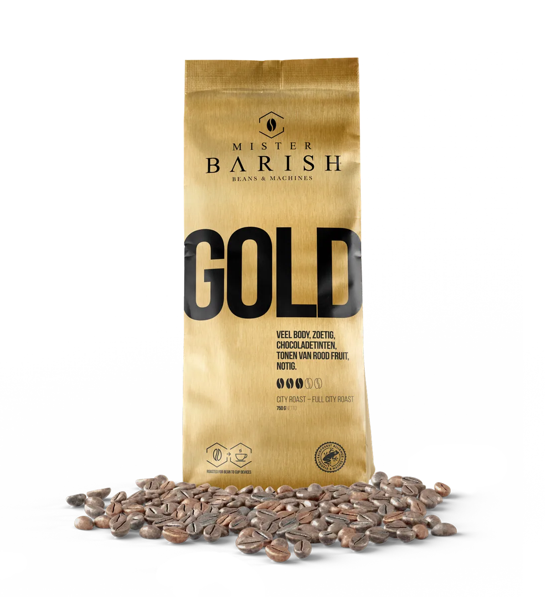 gold - mister barish - koffiebonen - 750gr coffee by mister barish beans & machines