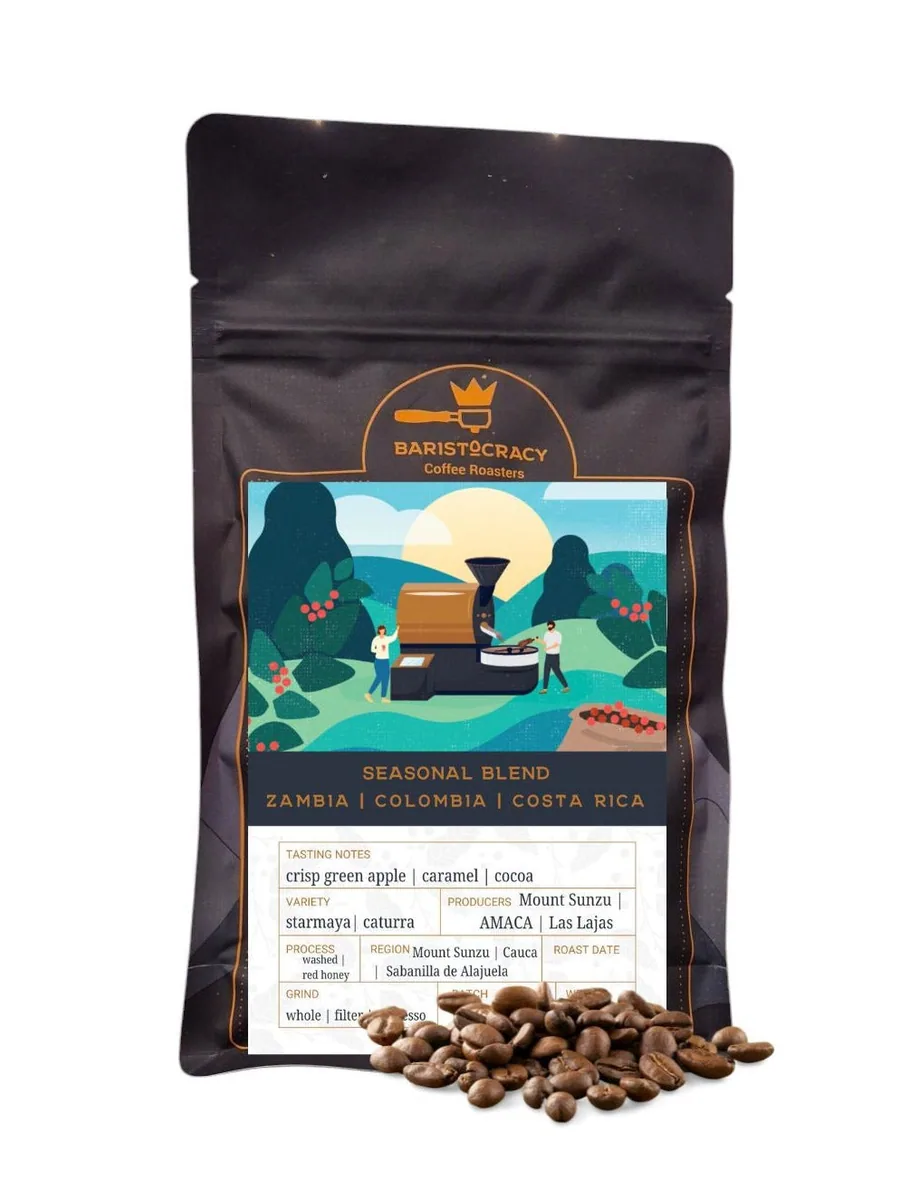 new seasonal blend! zambia | colombia | costa rica coffee by baristocracy coffee