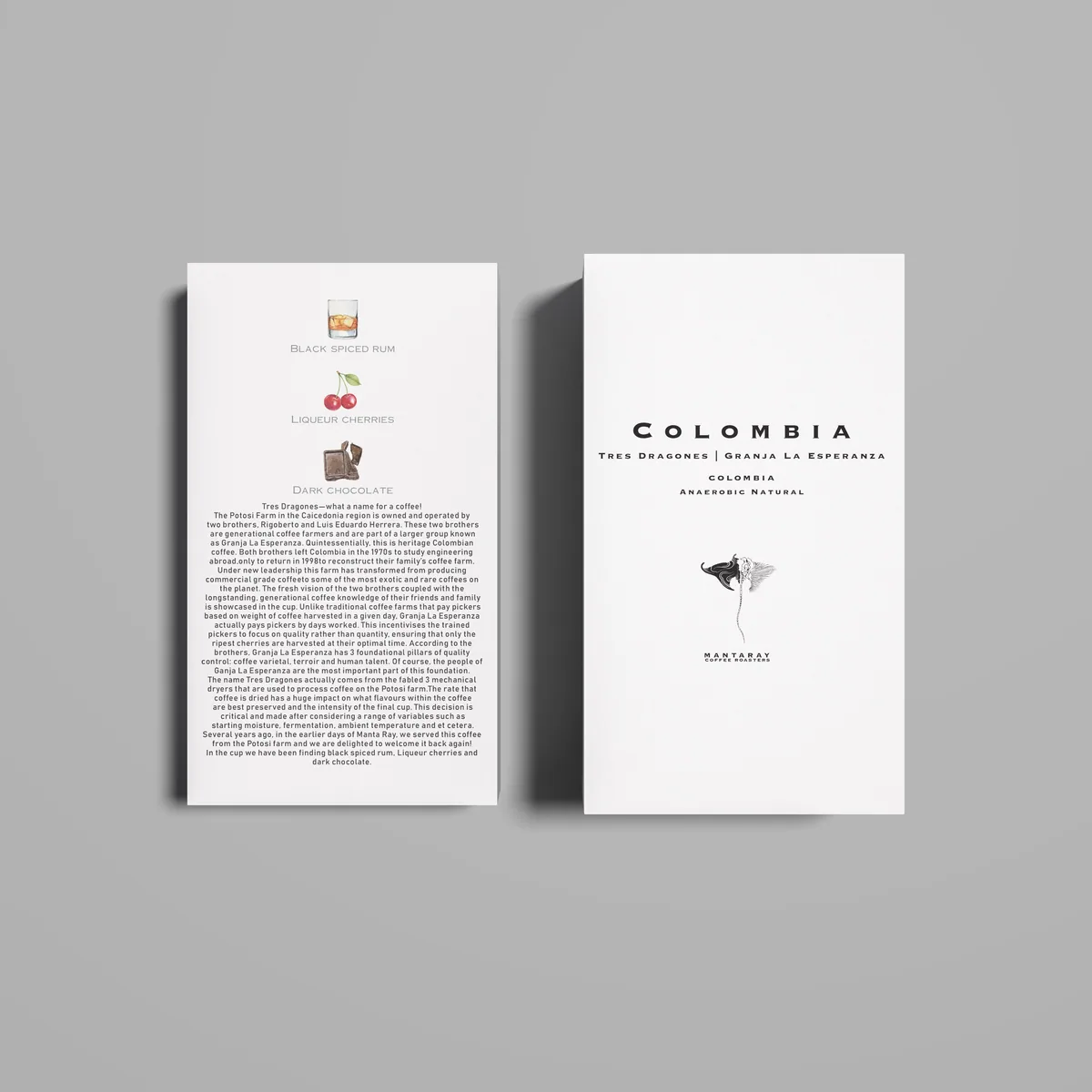 colombia tres dragones | caicedonia café granja la esperanza (single origin espresso) coffee by manta ray coffee roasters