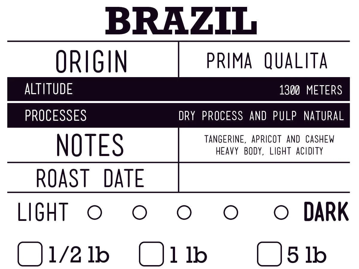 brazil: prima qualità coffee coffee by lobos coffee roasters