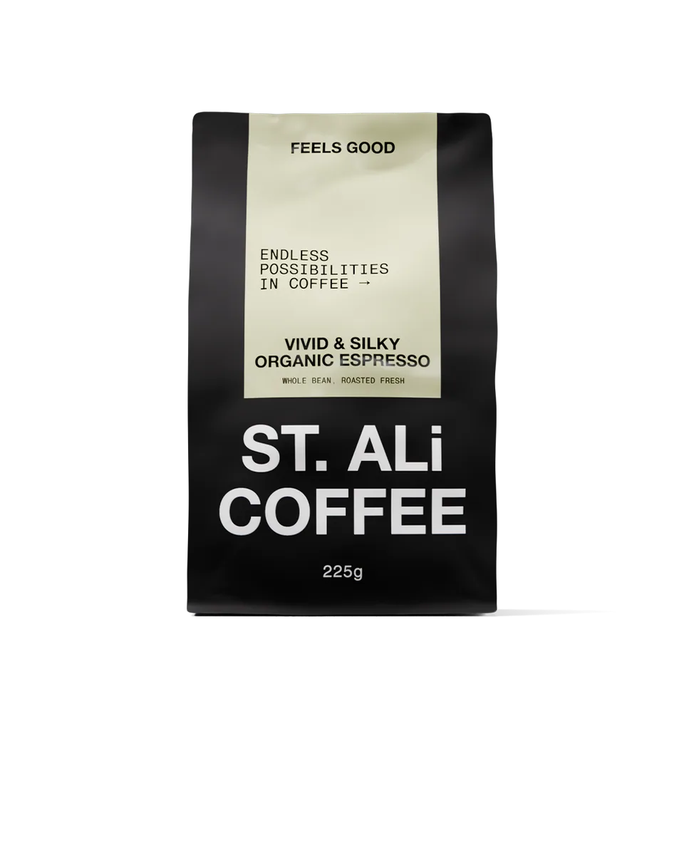 feels good | organic espresso blend coffee by st. ali coffee roasters - south melbourne