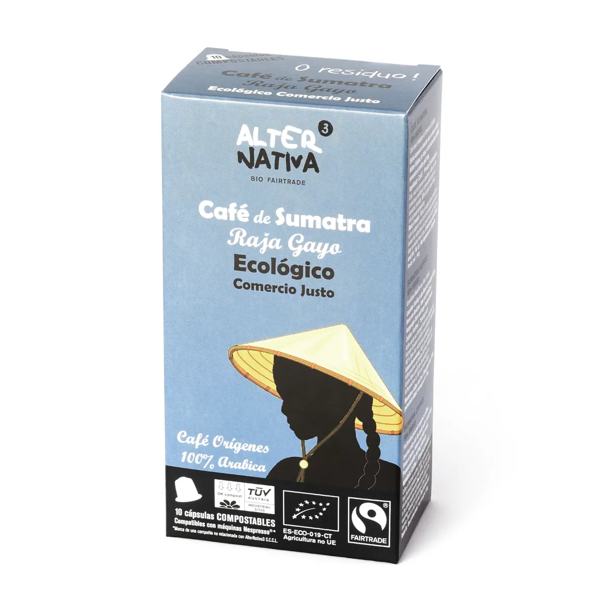 cápsulas tuv café sumatra raja gayo bio fairtrade 10uds 5g coffee by alternativa3