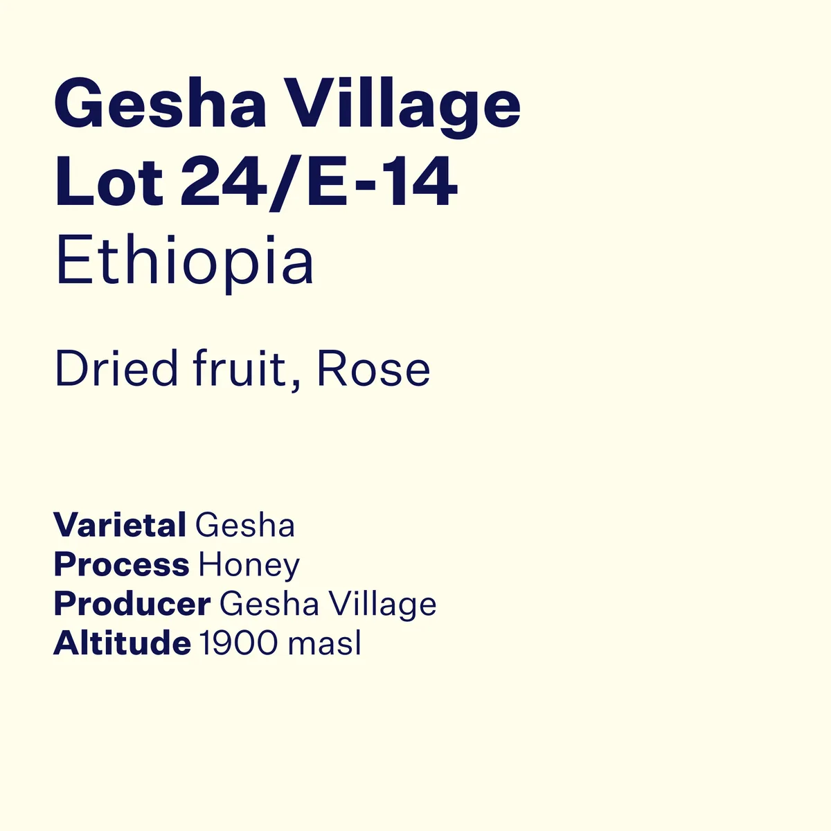 ethiopia gesha village lot 24/e-14 coffee by high note roasters