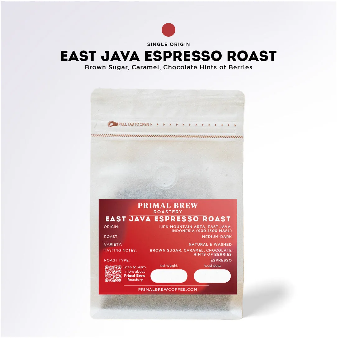 east java | roasted coffee single origin specialty arabica | primal brew - indonesia coffee by primal brew coffee + roastery