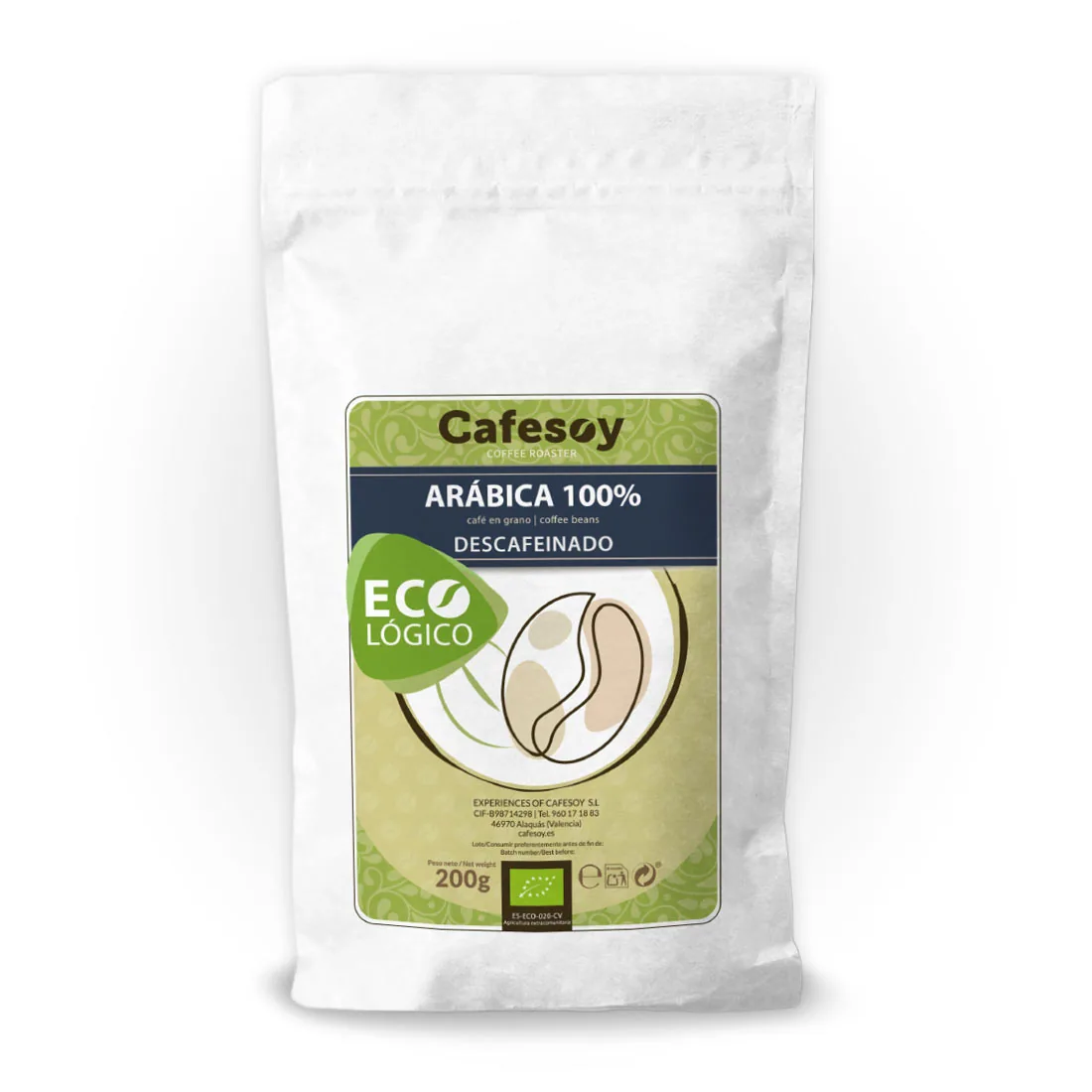 cafe descafeinado ecologico 200 gr coffee by cafés cafesoy | café especialidad | tienda café online