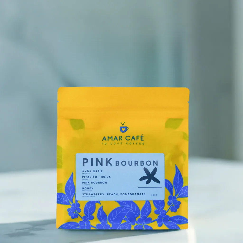 pink bourbon washed coffee by amar café chelsea