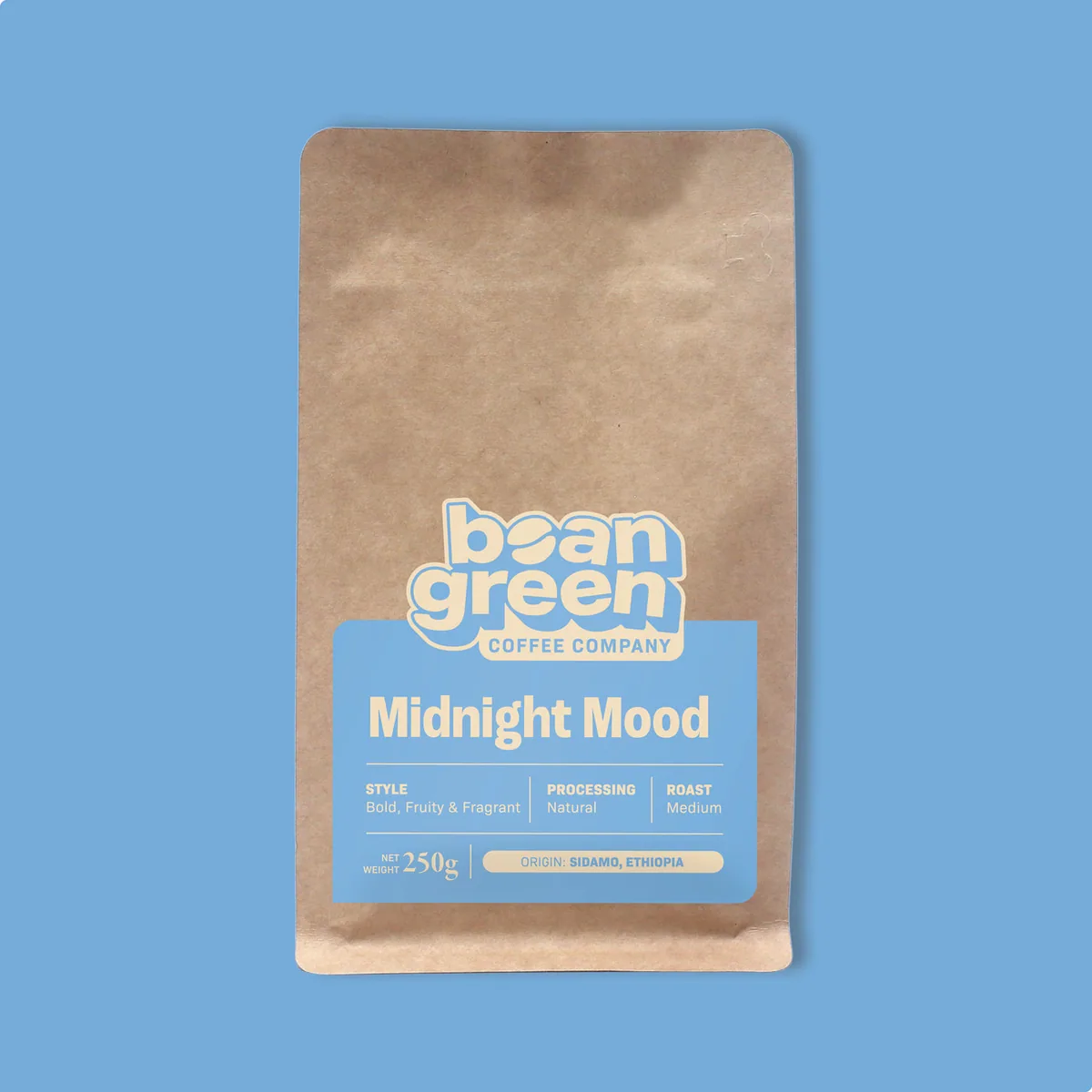 midnight mood coffee by the bean green coffee roastery.