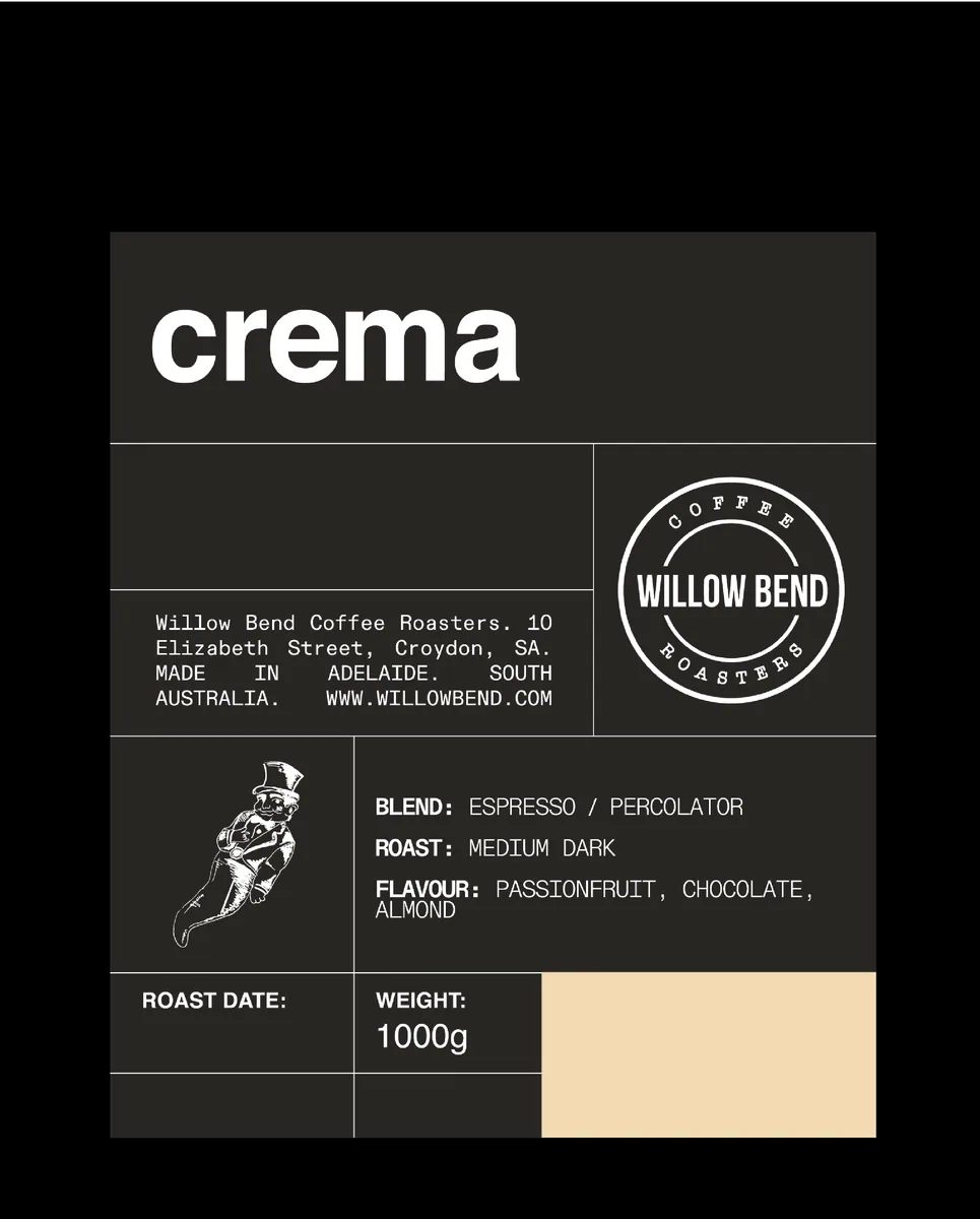 crema blend coffee by willow bend coffee roasters