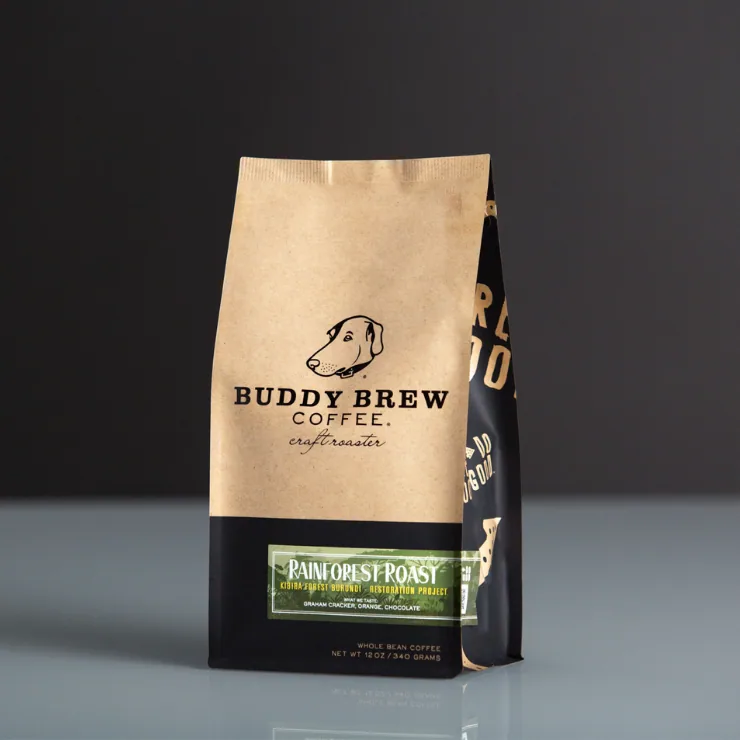 rainforest roast - kibira forest reforestation project coffee by buddy brew coffee