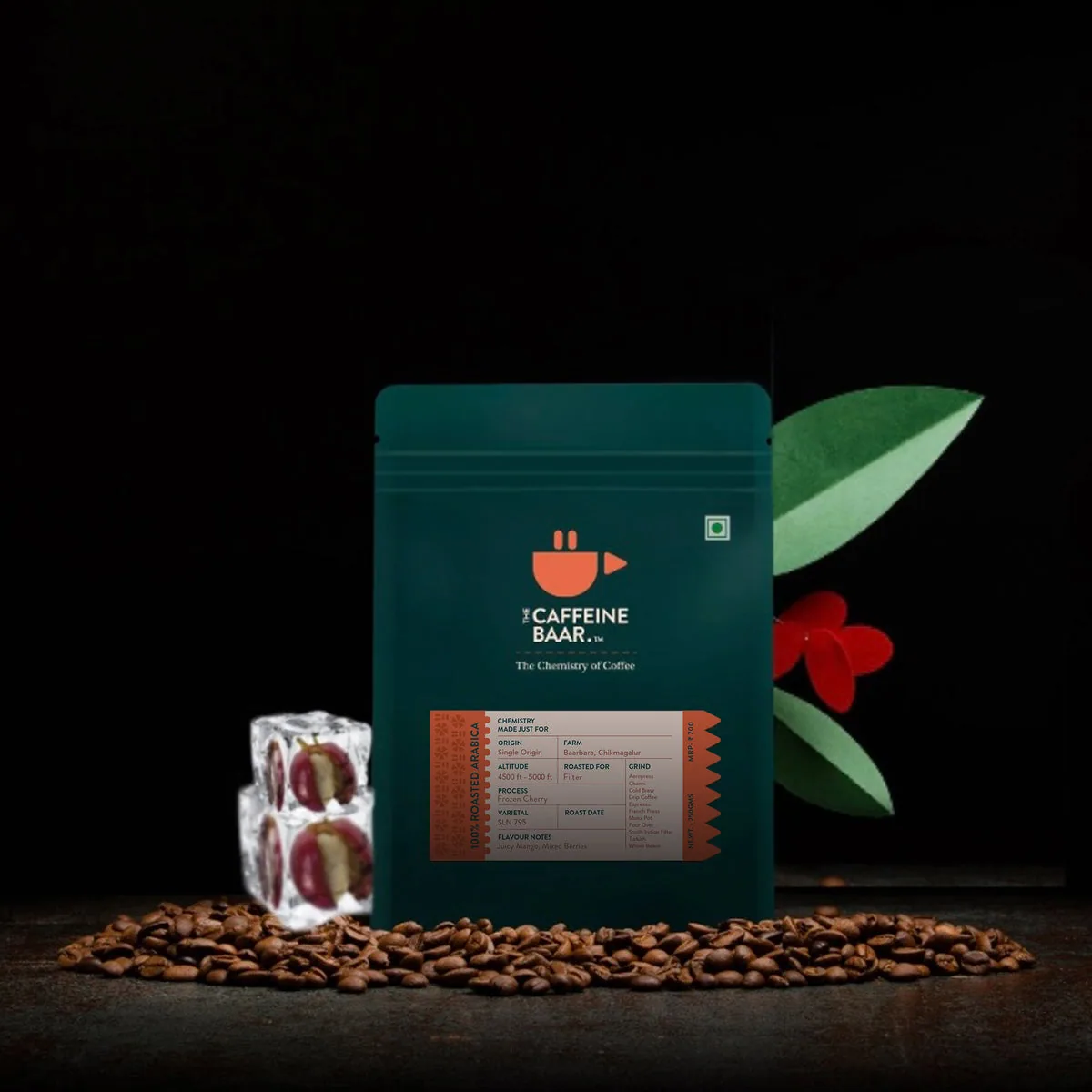 frozen cherry sample packet coffee by the caffeine baar cafe & roastery