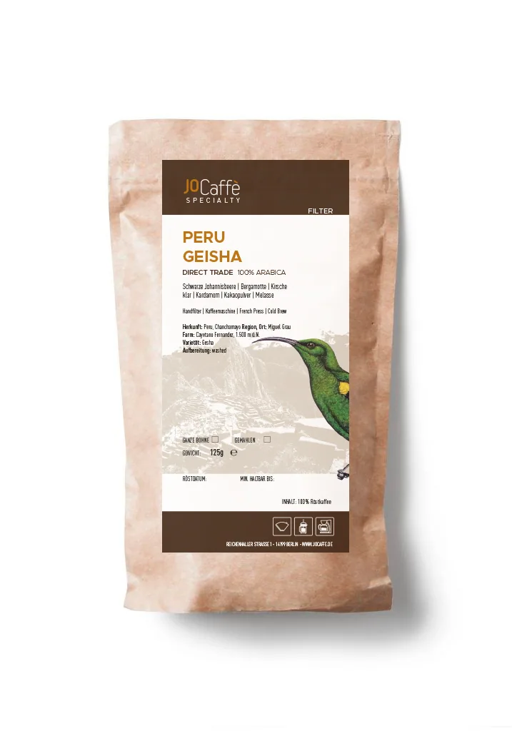 peru geisha coffee by jocaffè rösterei & maschinen