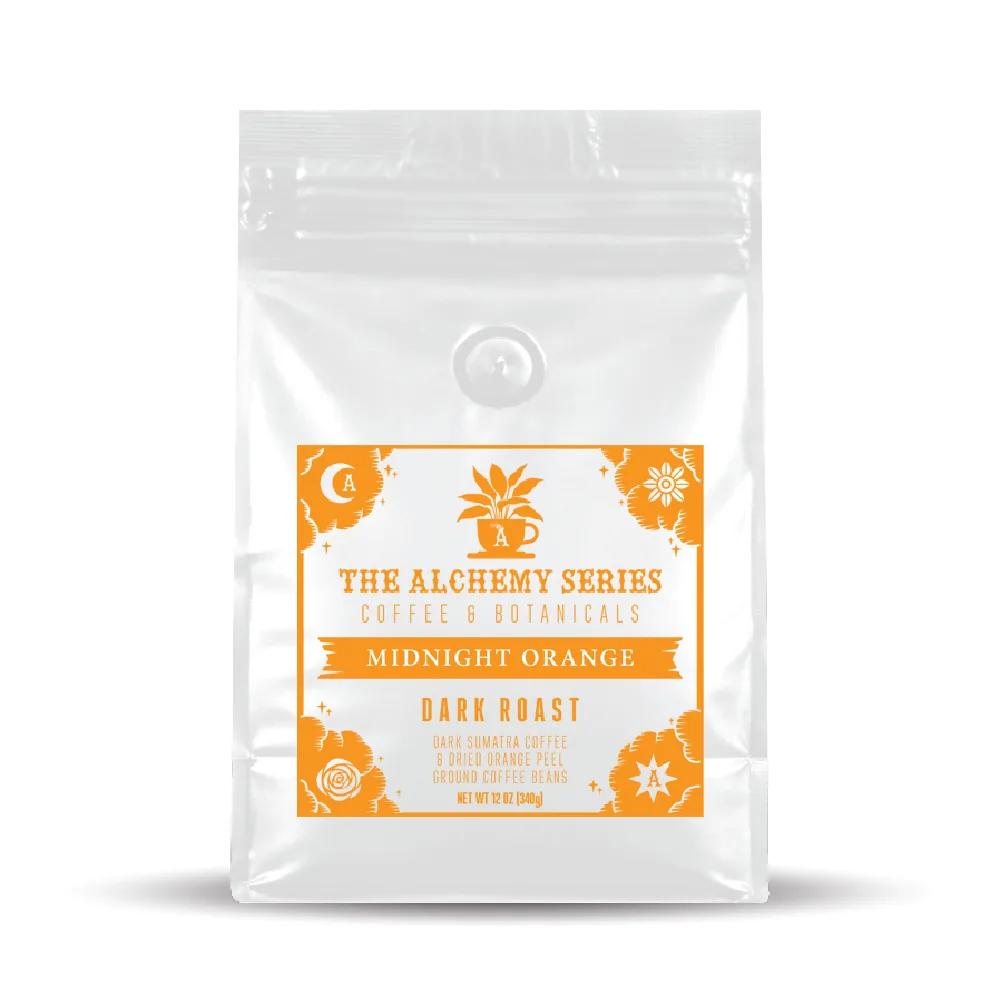midnight orange (dark roast) coffee by alchemist coffee overland