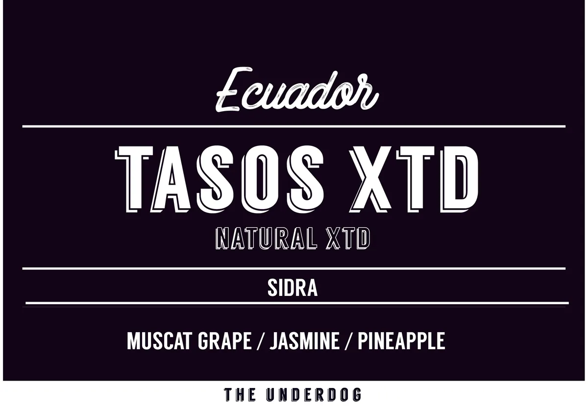 ecuador, finca soledad, tasos xtd, 100 g - ecuador coffee by the underdog