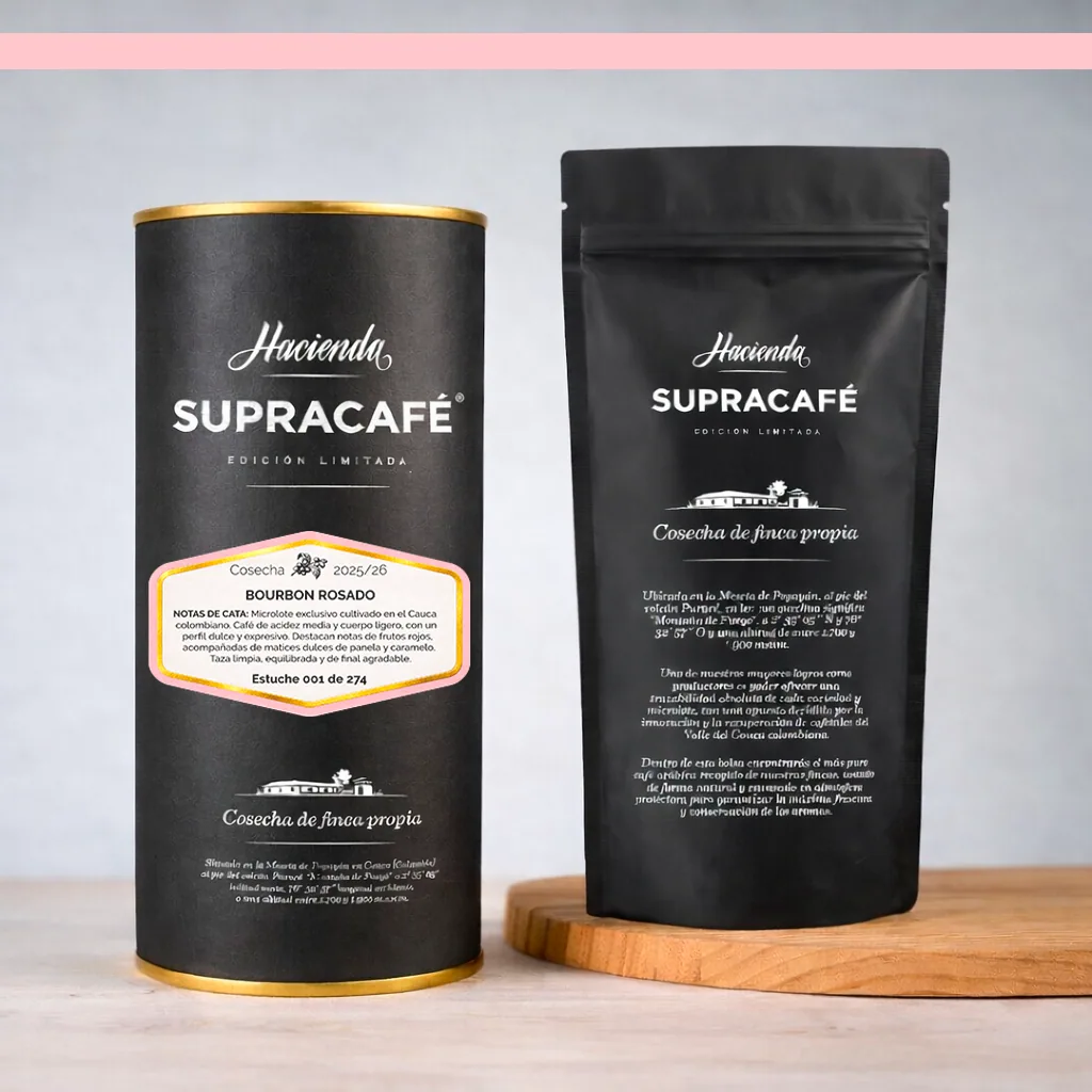 café de colombia de cosecha propia hacienda supracafé bourbon rosado 250g - colombia coffee by supracafé s.a.