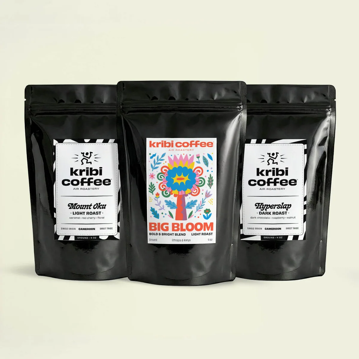 big bloom tasting trio coffee by kribi coffee air roastery uk & cafe
