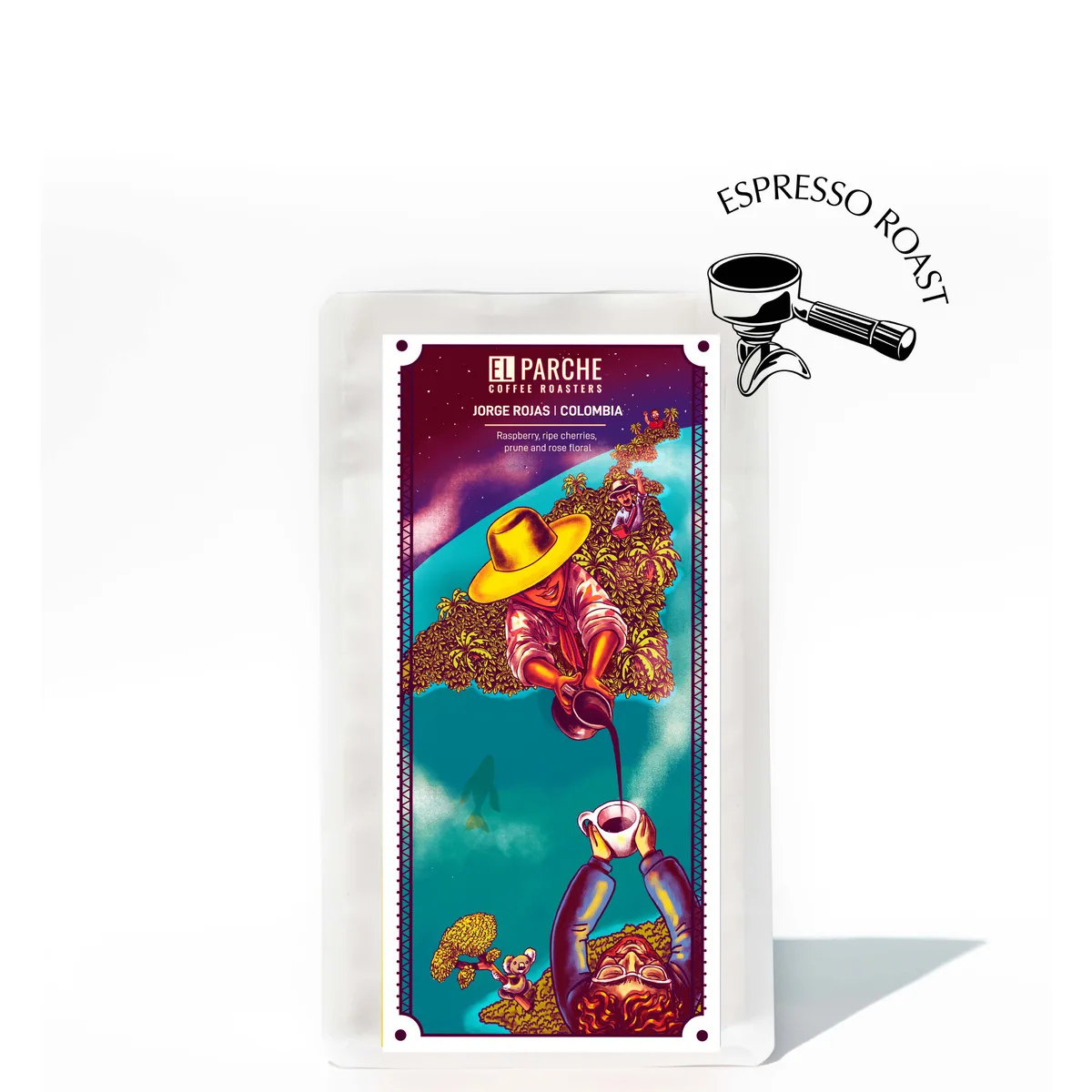 jorge rojas - pink bourbon - single origin - colombia coffee by el parche coffee roasters cafe