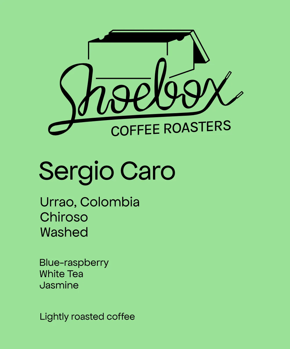colombia sergio caro chiroso washed coffee by shoebox coffee