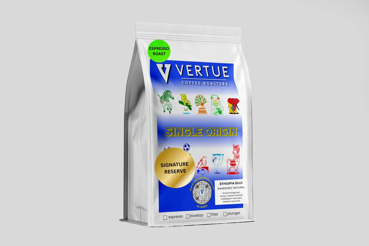 ethiopia anaerobic guji microlot espresso roast coffee by vertue coffee roasters