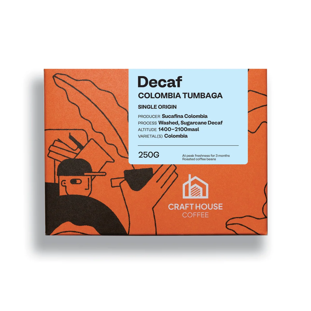 decaf colombia tumbaga coffee by craft house coffee