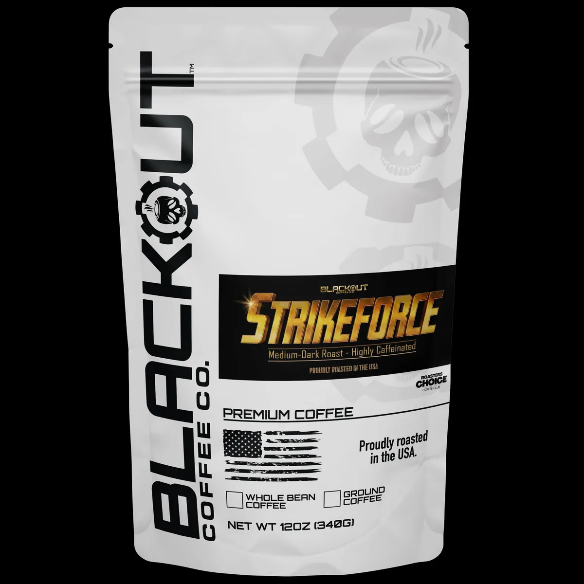 strike force blend medium dark roast coffee by blackout coffee co.