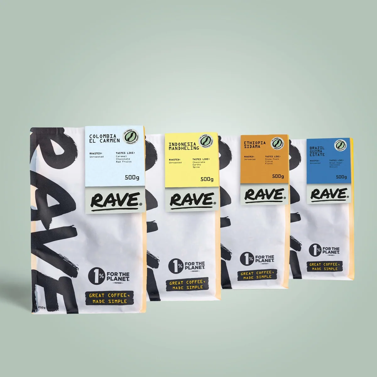 home roasters green coffee selection pack coffee by rave coffee