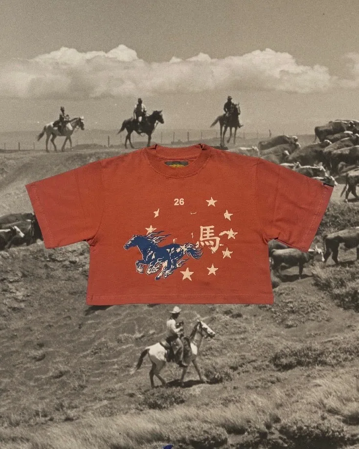 fire horse ’26 crop tee coffee by hico - hawaiian coffee