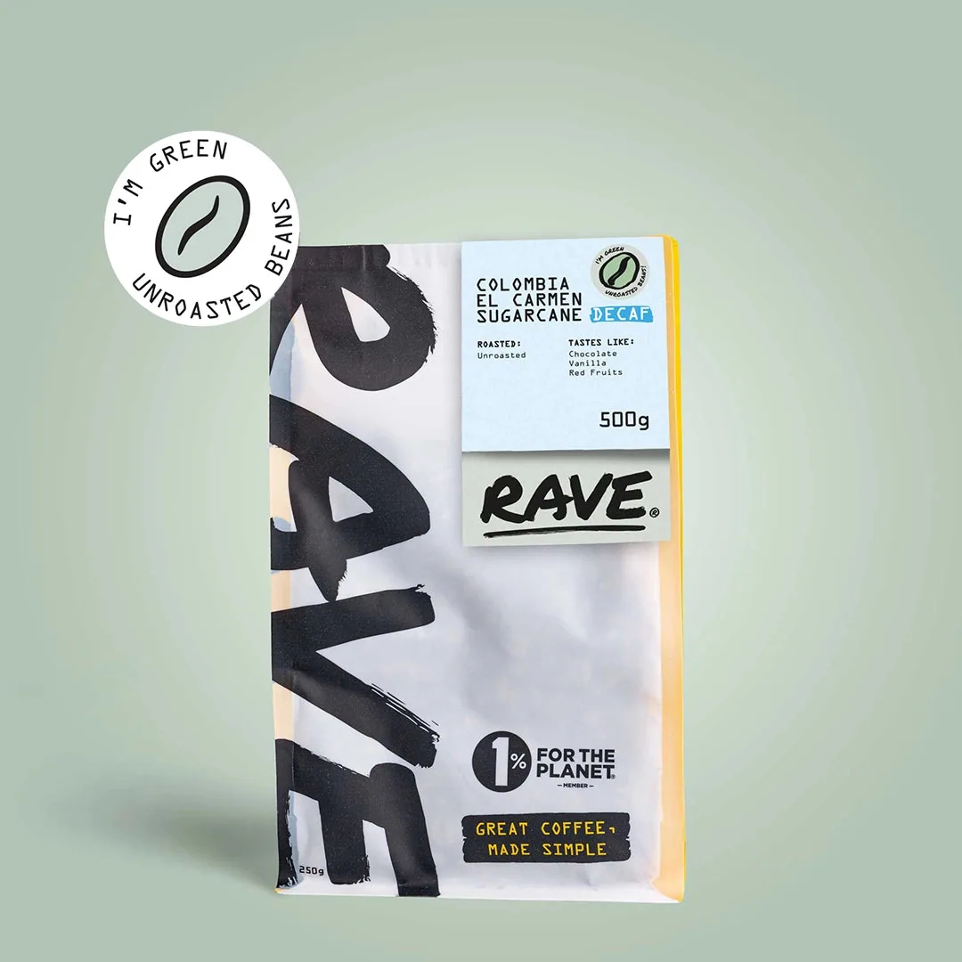 colombia el carmen decaf green coffee beans coffee by rave coffee love lane