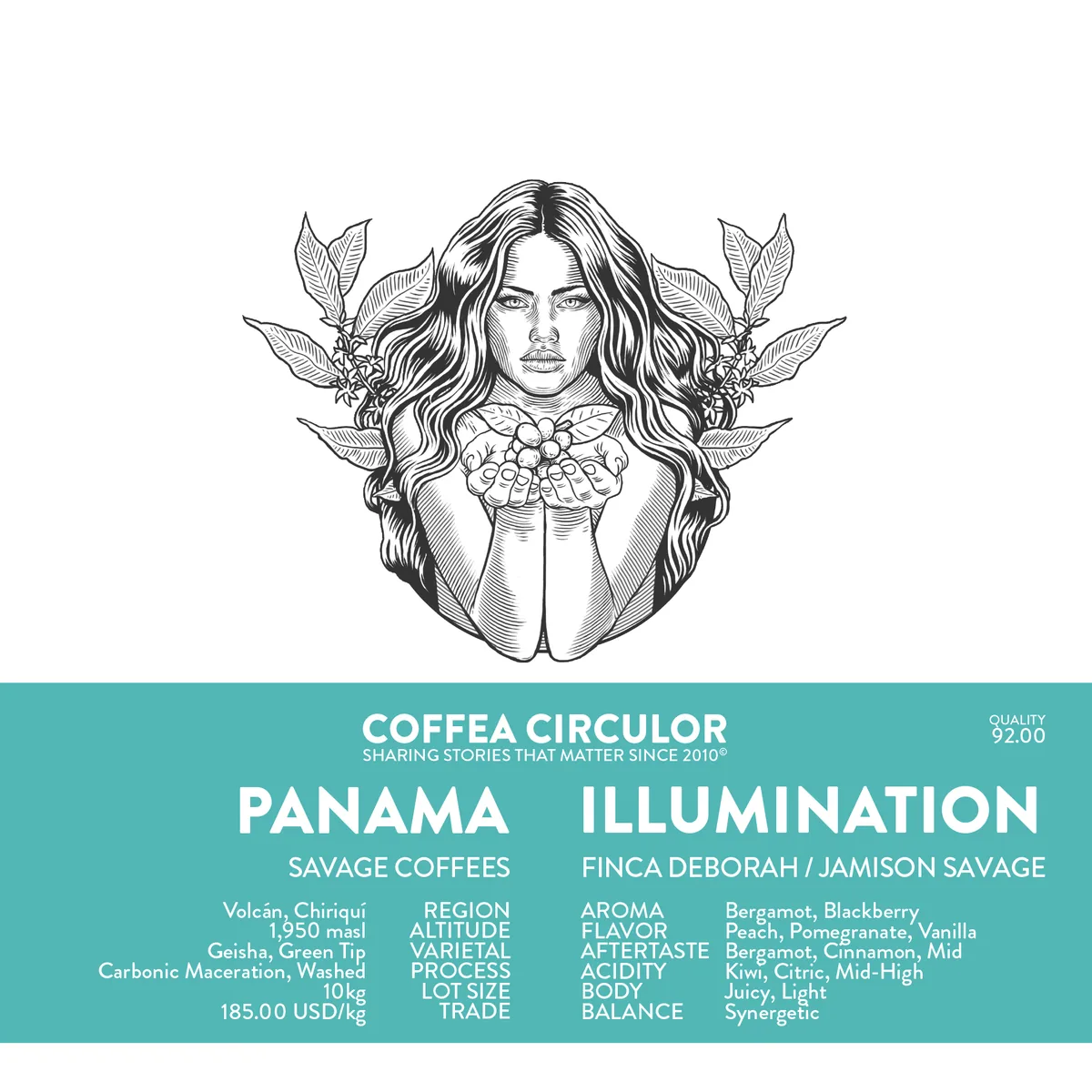 panama savage coffees finca deborah illumination geisha carbonic maceration washed - panama coffee by coffea circulor