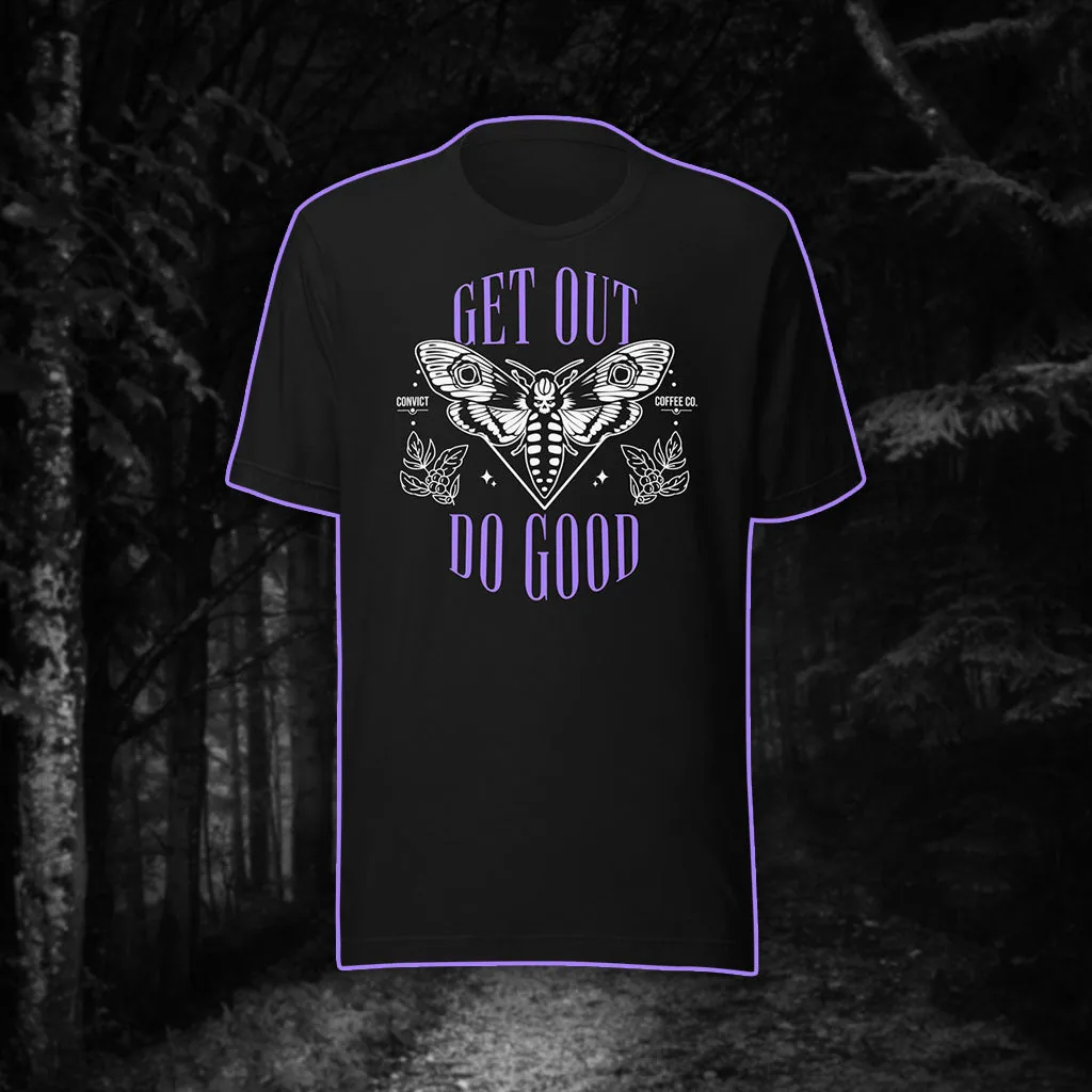 get out do good tee coffee by convict coffee company