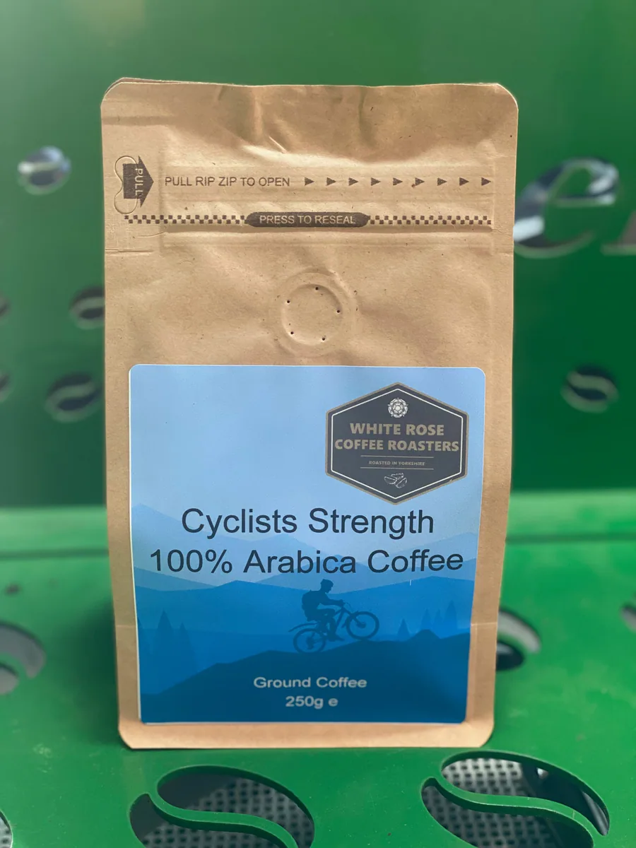 cyclists strength blend gift bag 250g coffee by white rose coffee roasters