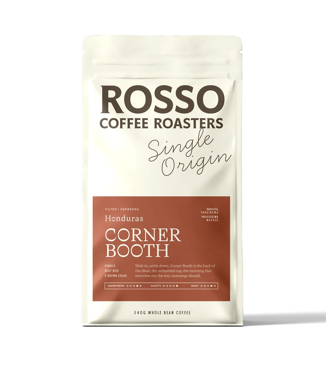 corner booth / honduras coffee by rosso coffee roasters