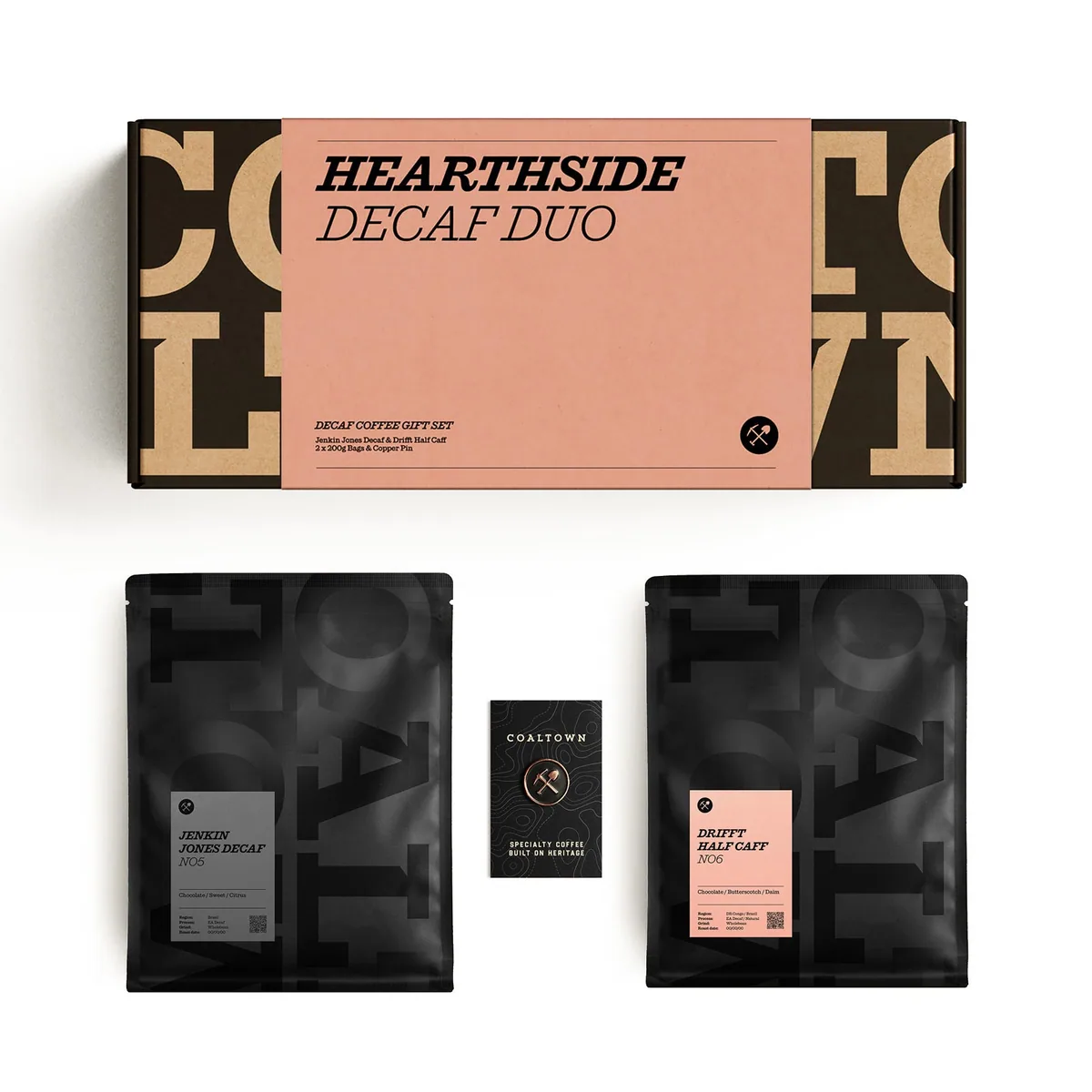 hearthside decaf duo gift box coffee by coaltown coffee roasters