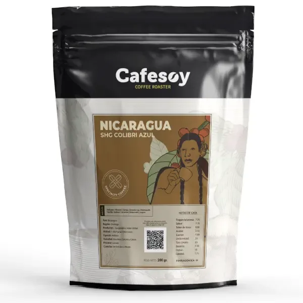 nicaragua shg colibri azul 200 gr. – café de especialidad coffee by cafés cafesoy | café especialidad | tienda café online