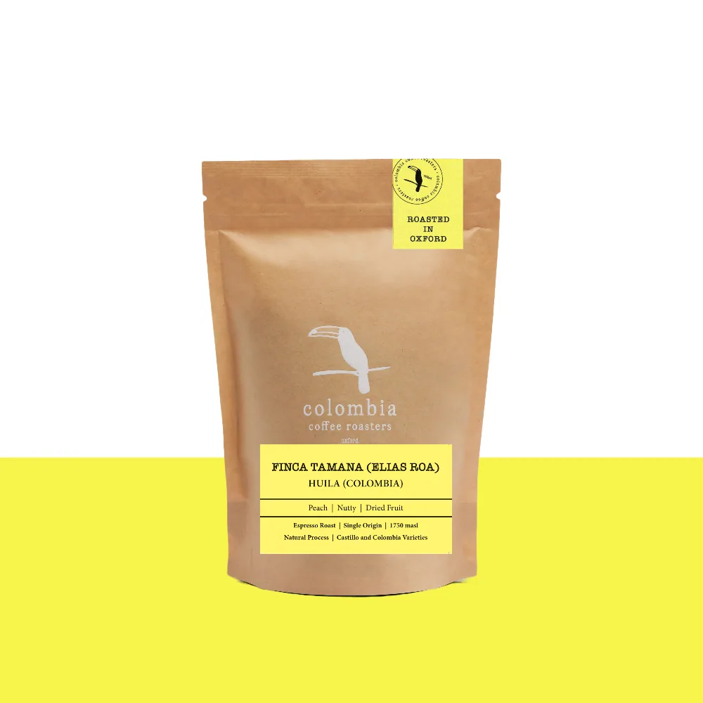 finca tamaná natural process (espresso roast) huila, colombia coffee by colombia coffee roasters.