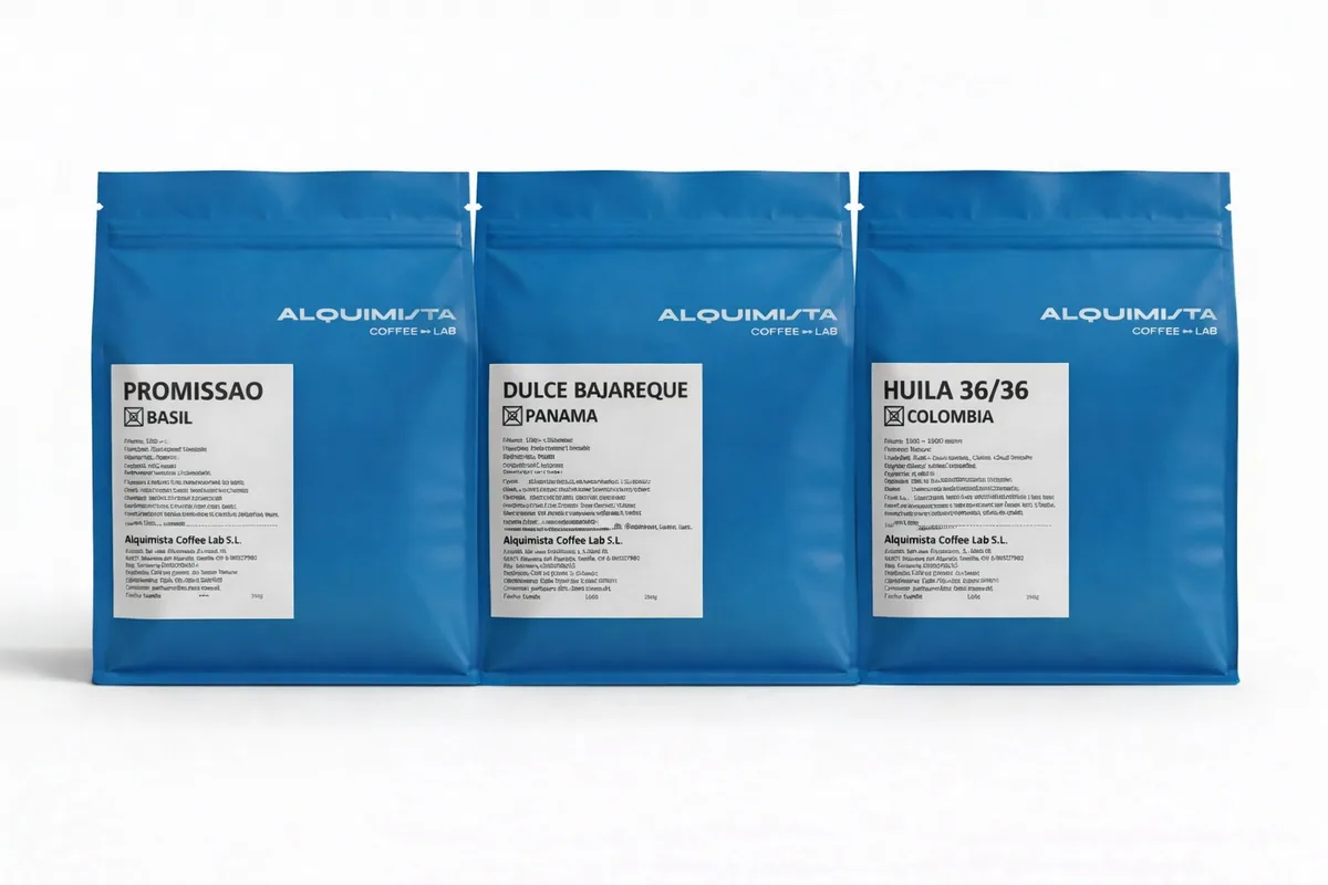 pack degustación. tres paquetes café 250g. coffee by alquimista coffee lab
