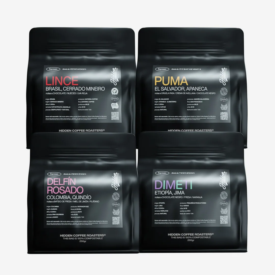 pack origins – 4 orígenes coffee by hidden coffee roasters - les corts