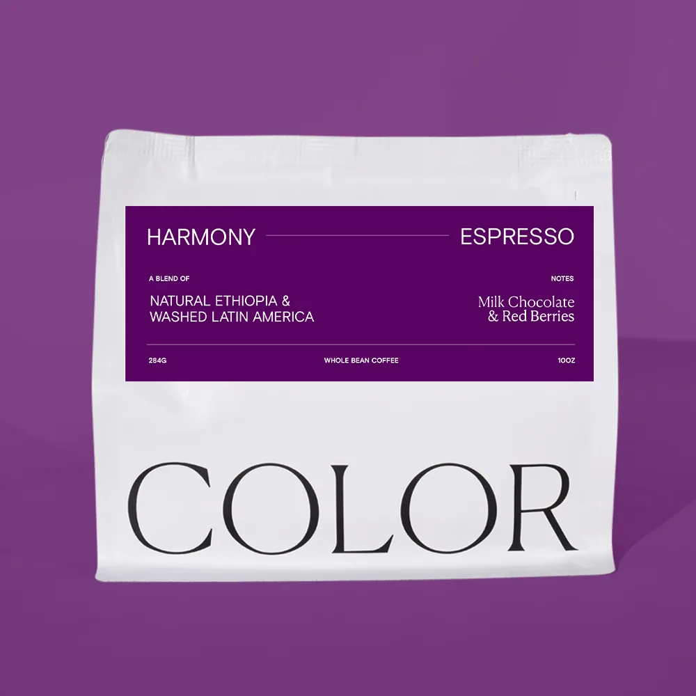 harmony (our espresso blend) coffee by color coffee roasters