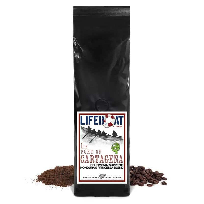 5lb port of cartagena colombian-honduran dark coffee by lifeboat coffee co