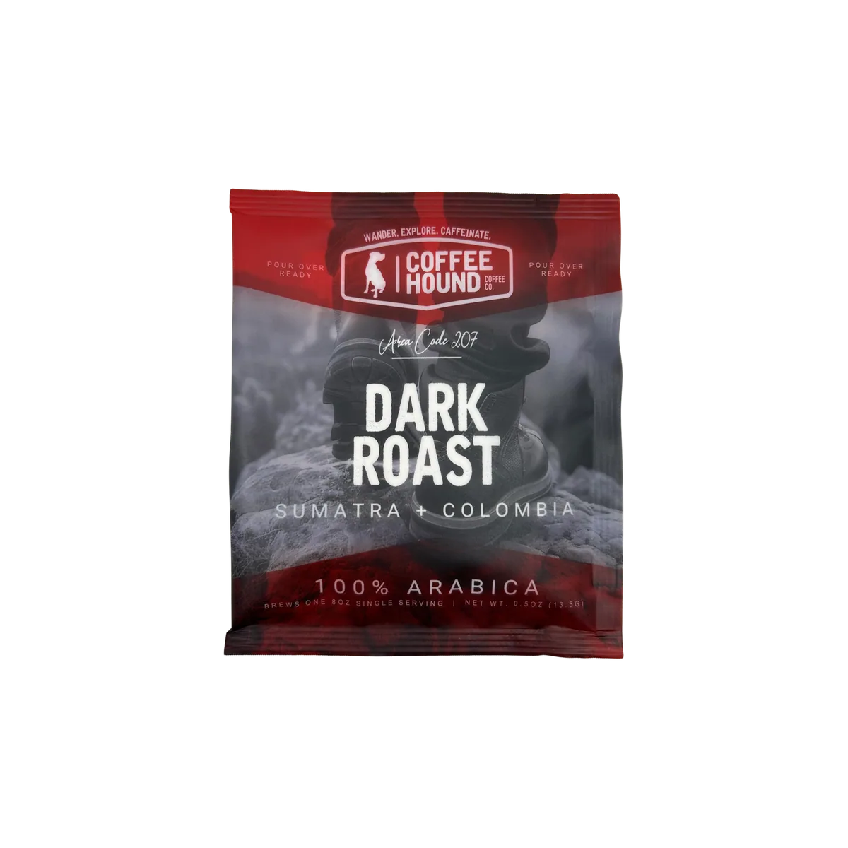 single serve pour-over coffee dark roast coffee by coffee hound coffee co. at the stadium