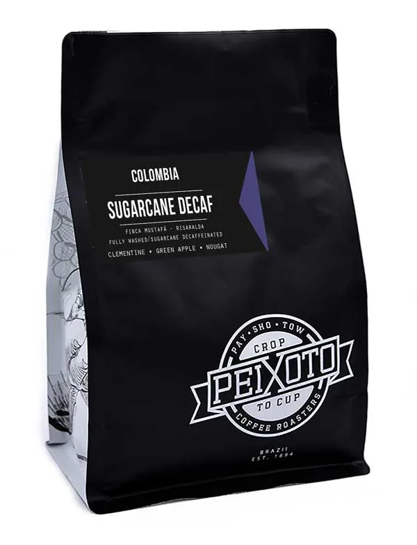 sugarcane decaf coffee by peixoto coffee roasters.
