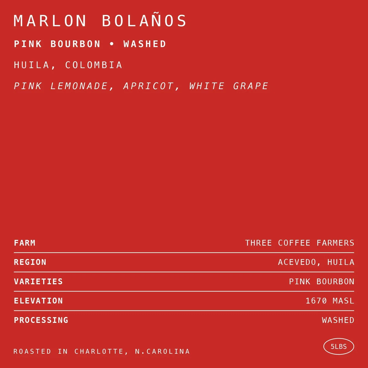 marlon bolaños pink bourbon • washed coffee by hex coffee roasters